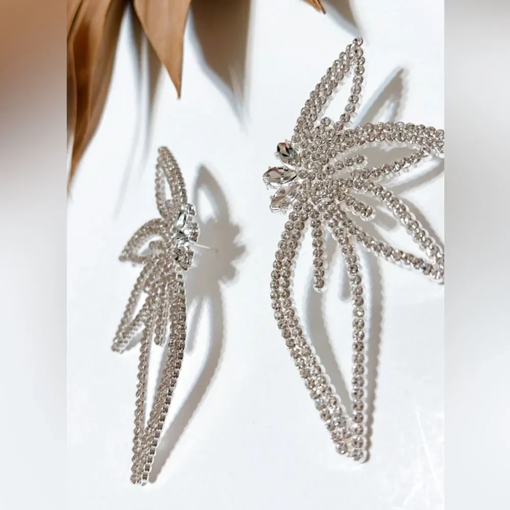 diamond flower earrings #185 - Picture 3 of 4